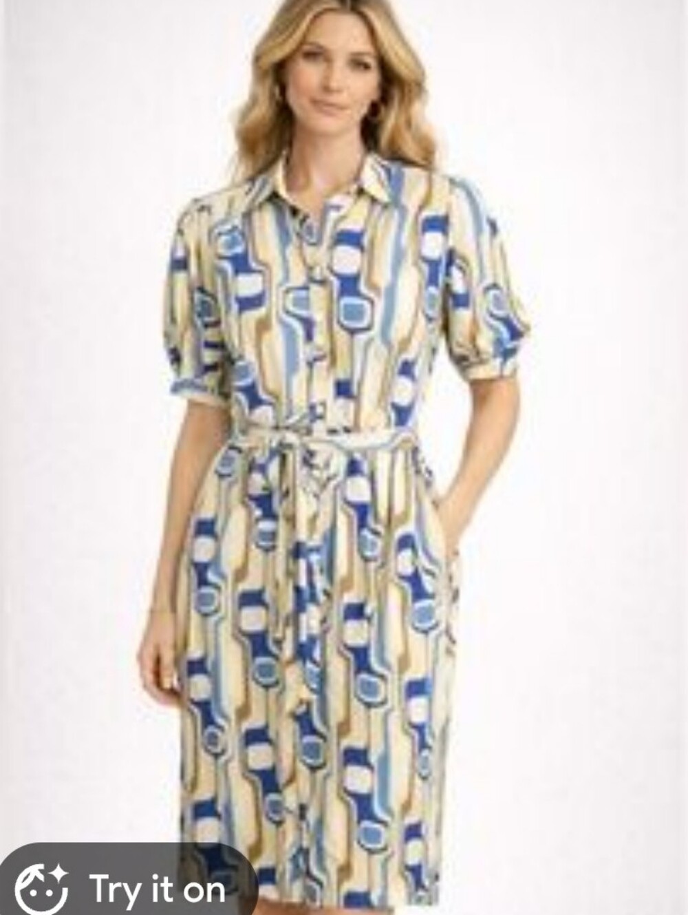 J. McLaughlin Women's Maynard Dress Size Small Blue Cream